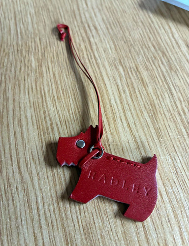 Radley deep red leather dog - deep,