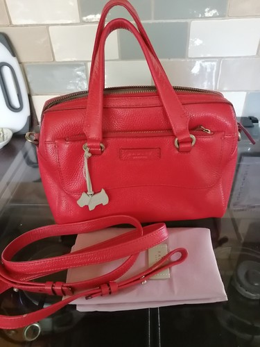 Radley red leather bag top - red,