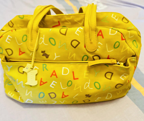 Radley yellow leather canvas - yellow, leather/canvas