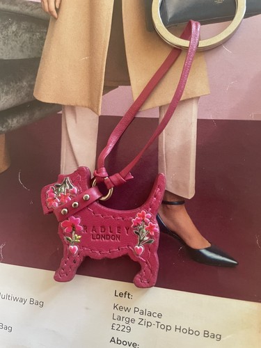 Radley pink leather dog - pink, tag