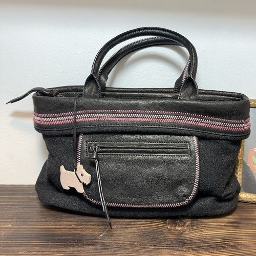 Radley black leather handbag - black,