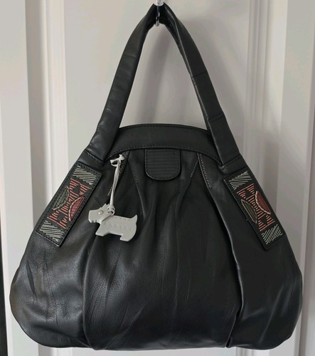 Radley black leather handbag - black,